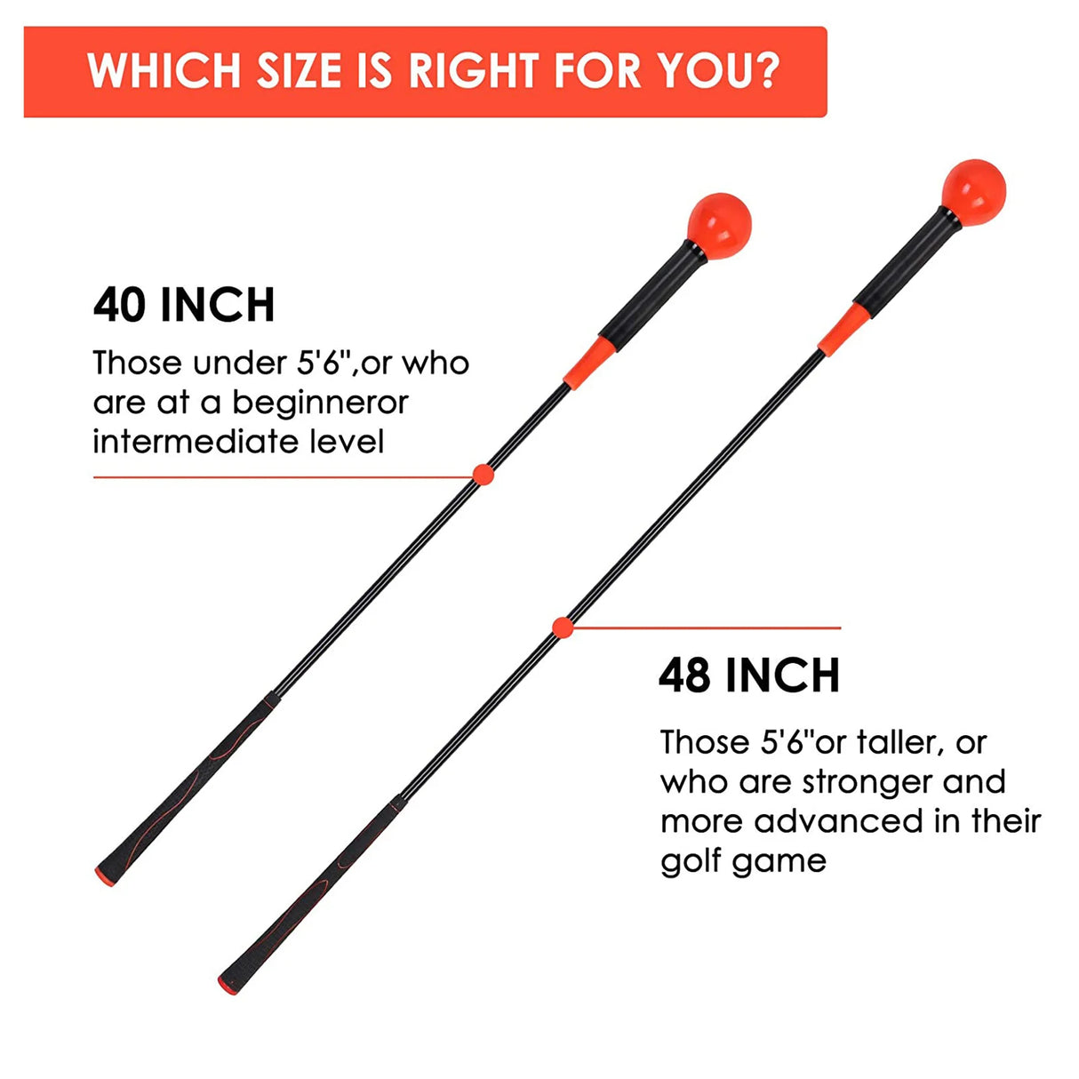 Oneside Golf Swing Training Rod — 40/48 Inch Practice Stick