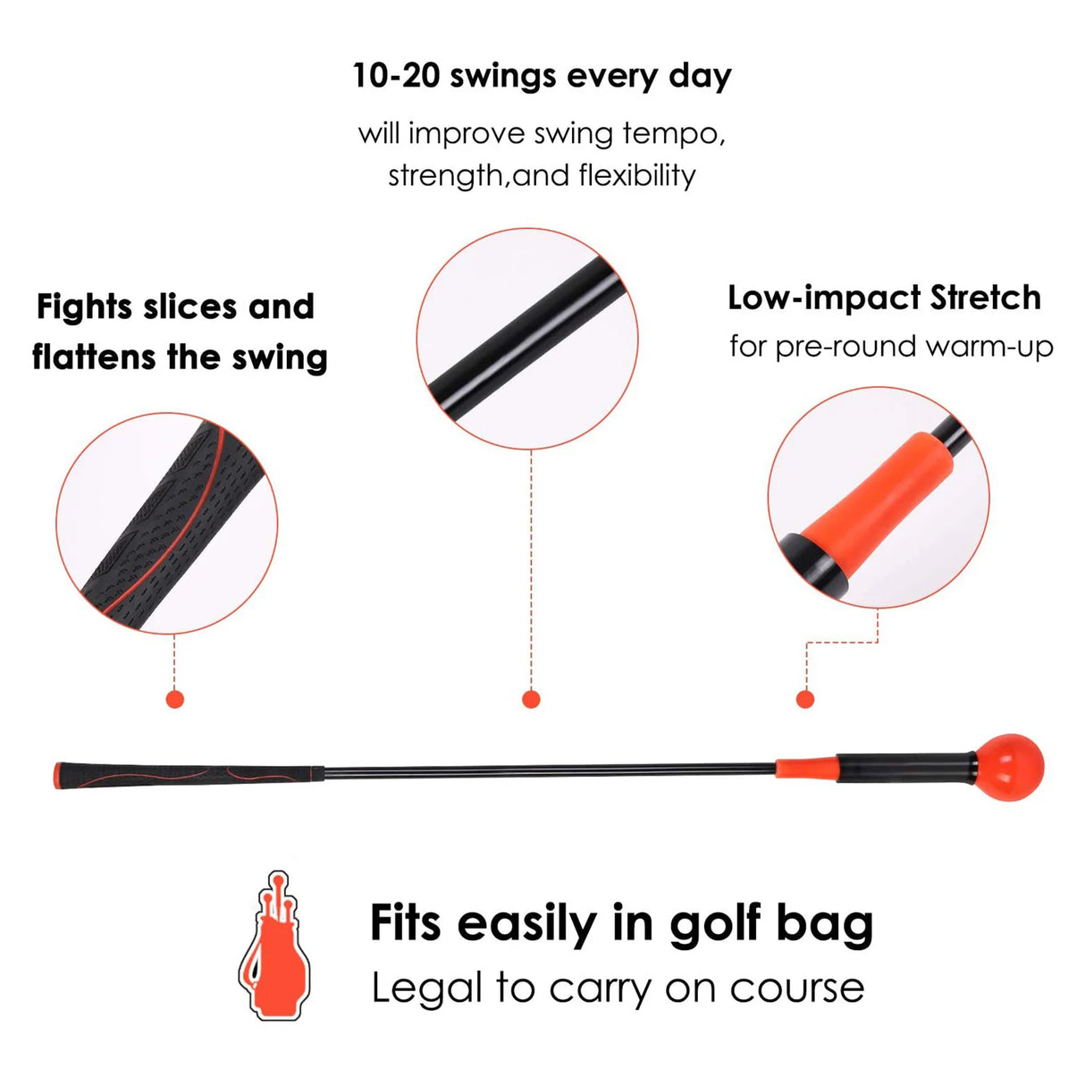Oneside Golf Swing Training Rod — 40/48 Inch Practice Stick